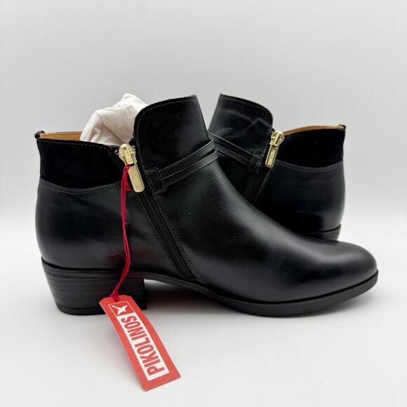 Pikolinos Womens Daroca Ankle Booties EU 39 US 8.5 Black Leather NIB - Picture 5 of 13